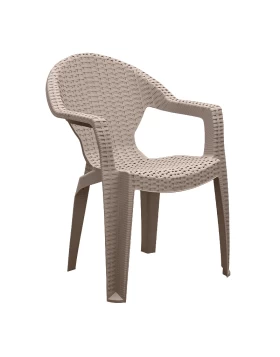 Sebia Megapap Eco polypropylene armchair in sand color 60x58x80cm.