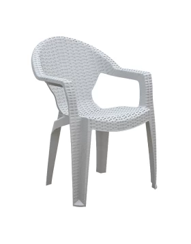 Sebia Megapap Eco polypropylene armchair in white color 60x58x80cm.