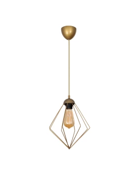 Nura Megapap E27 metallic -single-light ceiling light in gold color 24x24x72cm.