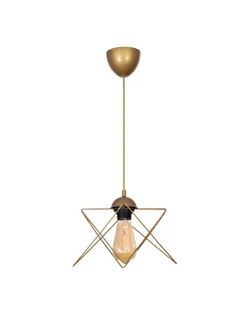 Faven Megapap E27 metallic single-light ceiling light in gold color 17x17x70cm.