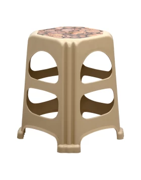 Desia Megapap polypropylene stool in beige color 37x37x45cm.