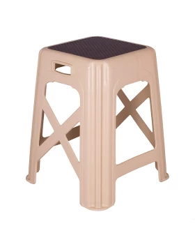 Stackable polypropylene stool beige color 36.5x36.5x44cm.