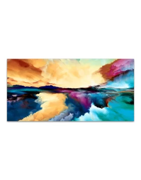 Abstract Clouds Megapap painting on canvas digital printing 120x50x3cm.