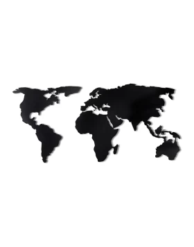 World Map Megapap metal wall art in black color 120x2x60cm.