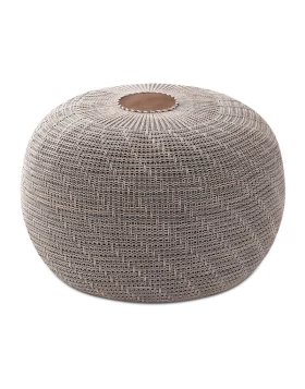 Stool - Pouf Knit Megapap knitted grey color Φ47x35cm.