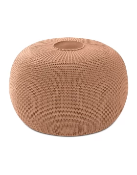 Stool - Pouf Knit Megapap knitted cinnamon color Φ47x35cm.