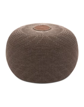 Stool - Pouf Knit Megapap knitted brown color Φ47x35cm.