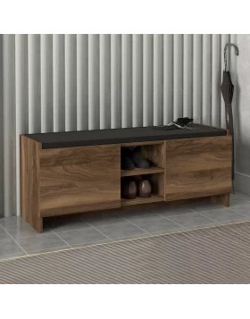 Verly Megapap melamine shoe cabinet in walnut color 110x33.2x43cm.