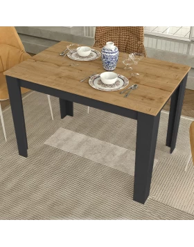 Darlen Megapap melamine dinner table in anthracite - sapphire oak color 110x72x74cm.