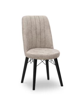 Alegra Megapap dining chair fabric color beige - black legs 46x44x91cm.