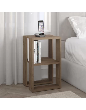 Lonie Megapap melamine nightstand - side table in light brown color 34x30x55cm.