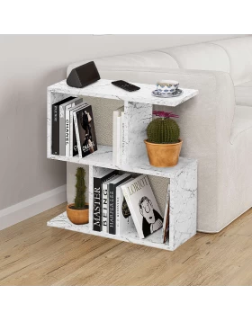 Homemania Megapap melamine side table in white marble color 60x20x60cm.