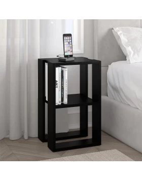 Lonie Megapap melamine nightstand - side table in black color 34x30x55cm.