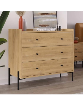 Malta Megapap melamine dresser in sapphire oak color 94x40x80.1cm.