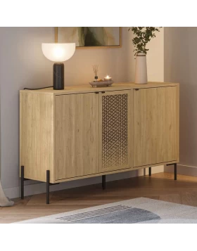 Naive Megapap melamine sideboard in sapphire oak color 126x40x80cm.