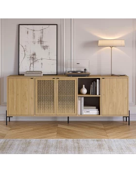 Naive Megapap melamine sideboard in sapphire oak color 204x40x80cm.