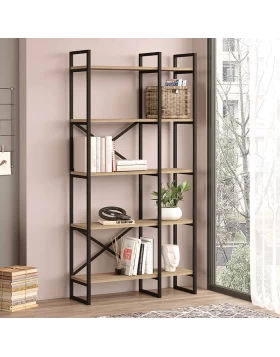 Dusan Megapap melamine bookcase in sepet oak color 87.5x30x175cm.