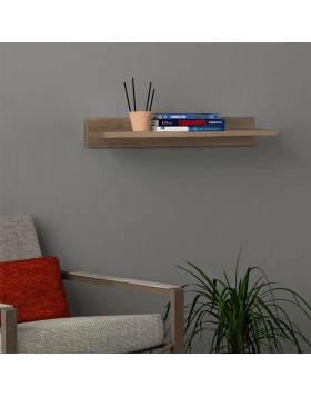 Simple Megapap melamine wall shelf in light brown color 60x24x10cm.