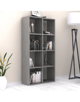 Anser Megapap melamine bookcase in concrete grey color 69.8x29x142cm.