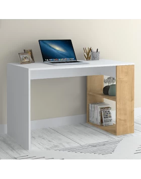 Mikro Megapap melamine office desk in white - natural color 120x60x75cm.