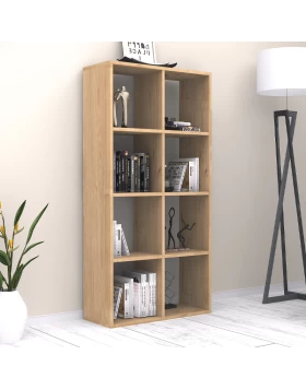 Anser Megapap melamine bookcase in oak color 69.8x29x142cm.