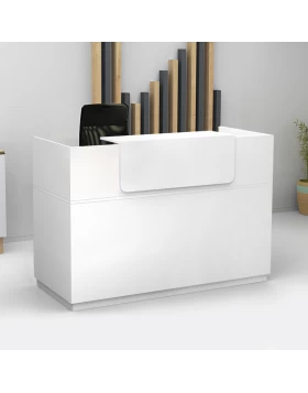 Lemmon Megapap melamine reception office in white color 160x70x110cm.