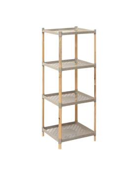 Floor shelf wooden - plastic color natural - beige 45x38x112cm.