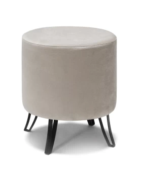 Carmen Megapap velvet stool in cream color 40x40x40cm.