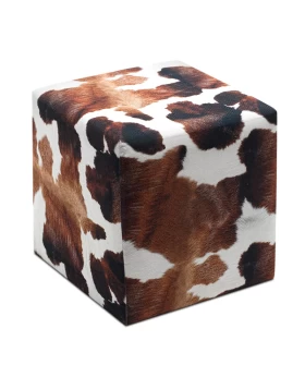 Milky Megapap  fabric stool in brown - white color 40x40x40cm.