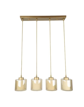 Kenedy Megapap E27 metallic - glass four-light ceiling light in gold color 65x5x70cm.