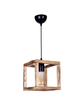 Moira Megapap E27 wooden ceiling light in natural - walnut color 20χ20x70cm.