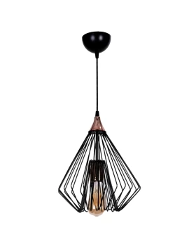 Verder Megapap metallic ceiling light in black color Ø25x70cm.