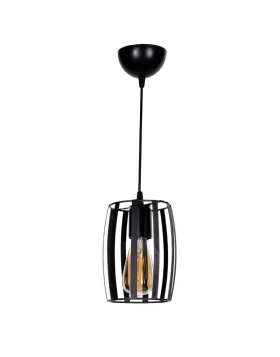 Orva Megapap E27  metallic ceiling light in black color Ø14x70cm.