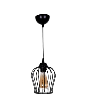 Fred Megapap E27 metallic ceiling light in black color Ø15x60cm.