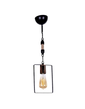 Pembe Megapap E27 metallic ceiling light in black color 14x6x60cm.