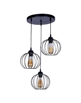 Lina Megapap E27 metallic ceiling three-light in black color 45x40x80cm.