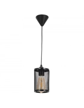 Meda Megapap E27 metallic ceiling light in black color Ø12x70cm.