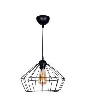 Barrie Megapap E27  metallic ceiling light in black color Ø30x65cm.