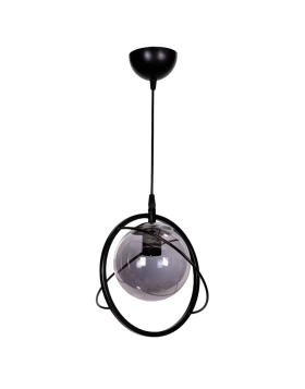 Globe Megapap E27 metallic ceiling light in black color Ø25x75cm.