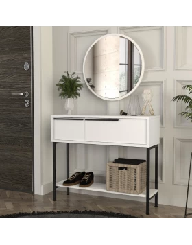 Suzy Megapap dresser with mirror in white 90x29.6x76cm.