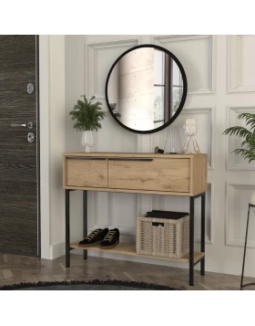 Suzy Megapap dresser with mirror in sepet oak 90x29.6x76cm.