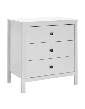 French Megapa melamine chest of drawers in white color 73x47x81cm.