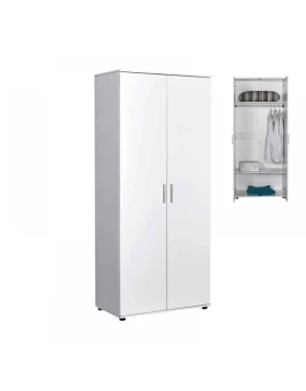 Trendline Megapap 2 doors melamine wardrobe in white color 80x47x187cm.