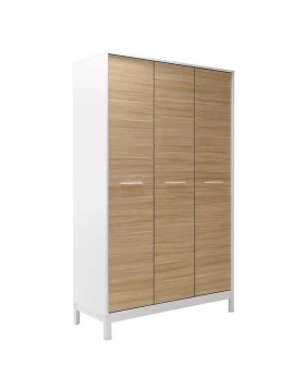 London Megapap 3 doors melamine wardrobe in oak - white color 120x52x202cm.