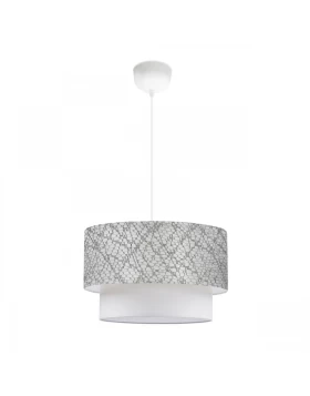 Whitehouse Megapap E27  fabric ceiling lamp in white - grey color 30x20x55cm.