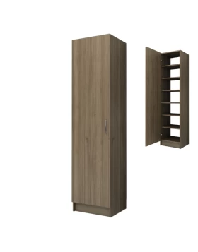 Petro Megapap melamine single-door wardrobe - shoe rack in walnut color 45x38x180cm.