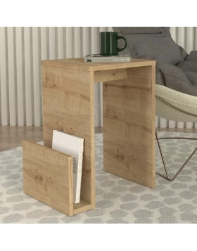 Regnar Megapap melamine side table in sapphire oak color 43.1x33.5x52cm.