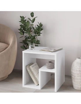 Bon Megapap melamine side table in white color 40x35x40cm.