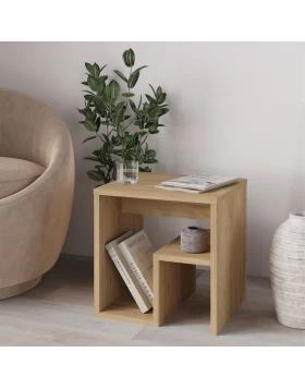 Bon Megapap melamine side table in oak color 40x35x40cm.