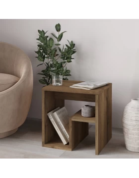 Bon Megapap melamine side table in light walnut color 40x35x40cm.